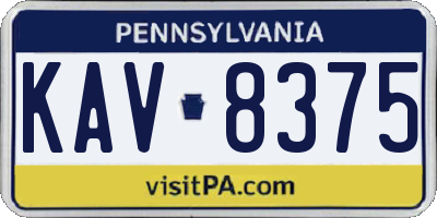 PA license plate KAV8375