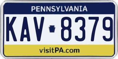 PA license plate KAV8379