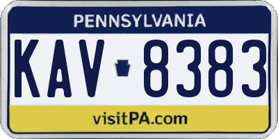 PA license plate KAV8383