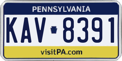 PA license plate KAV8391