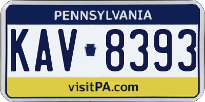 PA license plate KAV8393