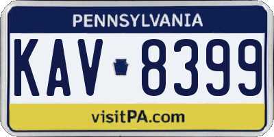 PA license plate KAV8399