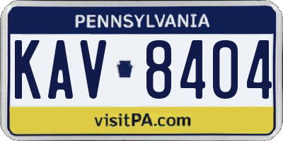 PA license plate KAV8404