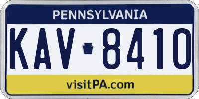 PA license plate KAV8410