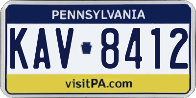 PA license plate KAV8412