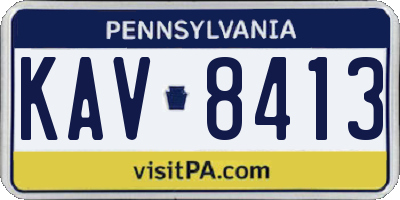 PA license plate KAV8413