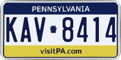 PA license plate KAV8414