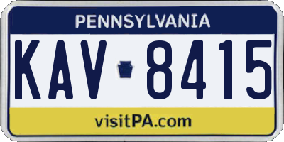 PA license plate KAV8415