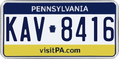 PA license plate KAV8416