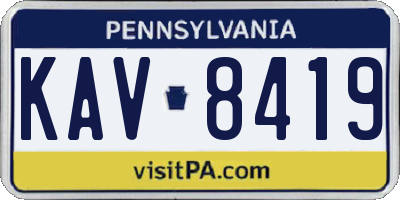PA license plate KAV8419