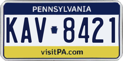 PA license plate KAV8421
