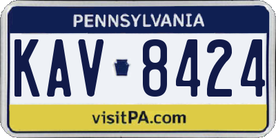 PA license plate KAV8424