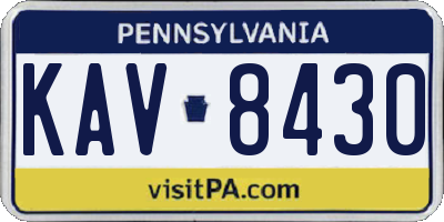 PA license plate KAV8430