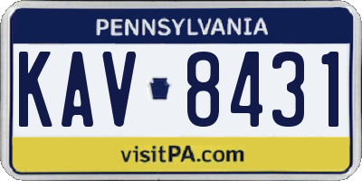 PA license plate KAV8431
