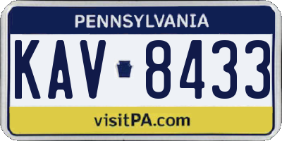 PA license plate KAV8433