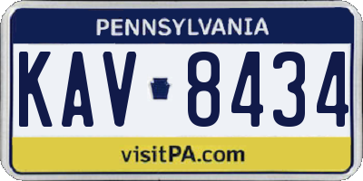 PA license plate KAV8434