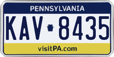 PA license plate KAV8435