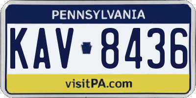 PA license plate KAV8436