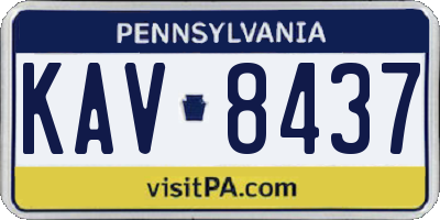 PA license plate KAV8437