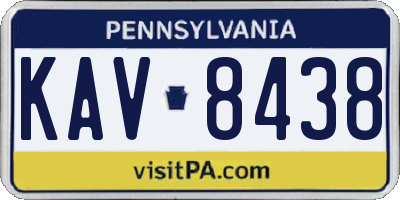 PA license plate KAV8438