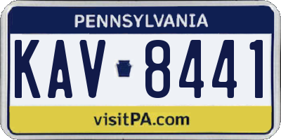 PA license plate KAV8441