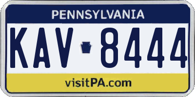 PA license plate KAV8444