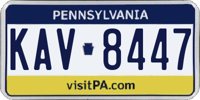PA license plate KAV8447