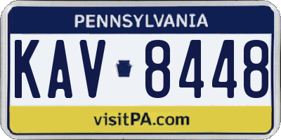 PA license plate KAV8448