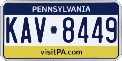 PA license plate KAV8449