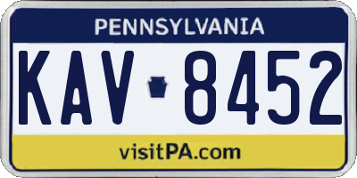 PA license plate KAV8452