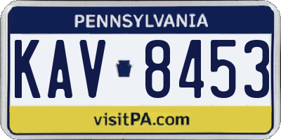 PA license plate KAV8453