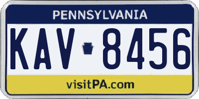 PA license plate KAV8456