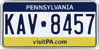 PA license plate KAV8457