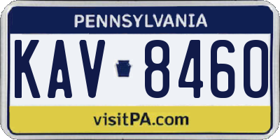 PA license plate KAV8460