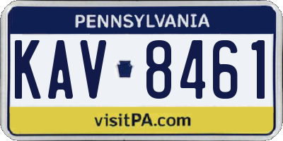 PA license plate KAV8461