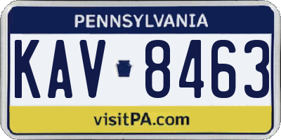 PA license plate KAV8463