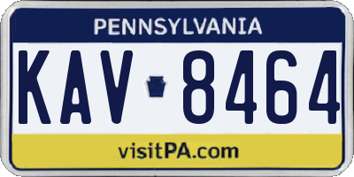 PA license plate KAV8464
