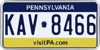 PA license plate KAV8466
