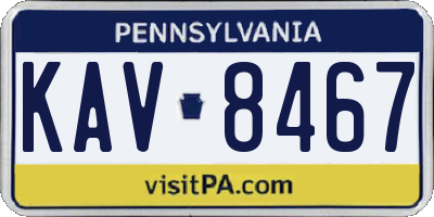 PA license plate KAV8467