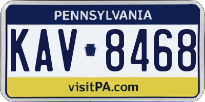PA license plate KAV8468