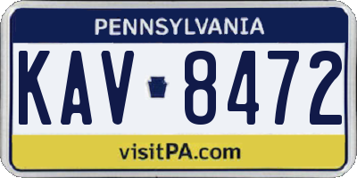 PA license plate KAV8472