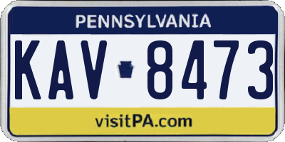 PA license plate KAV8473