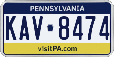 PA license plate KAV8474