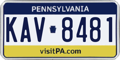 PA license plate KAV8481