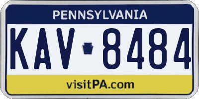 PA license plate KAV8484