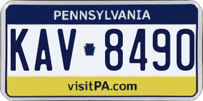 PA license plate KAV8490
