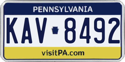 PA license plate KAV8492