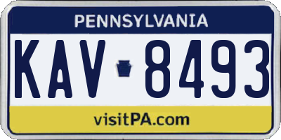 PA license plate KAV8493