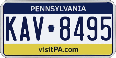 PA license plate KAV8495