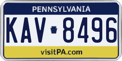 PA license plate KAV8496